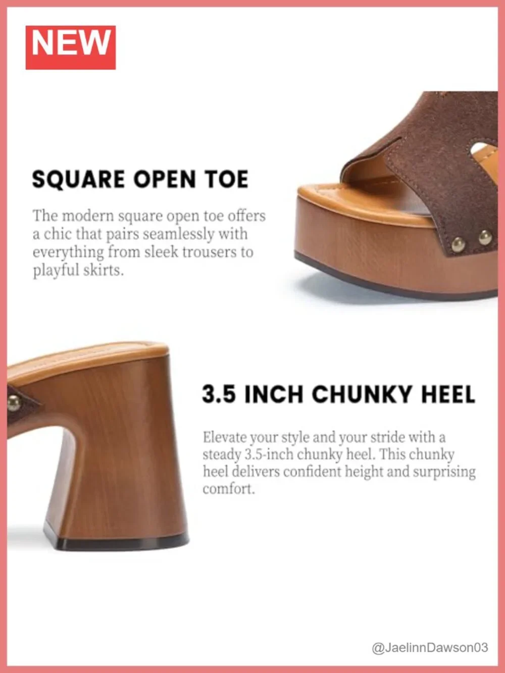 Chunky Platform Sandals Studded Square Block Heel Slip On Summer Women Casual